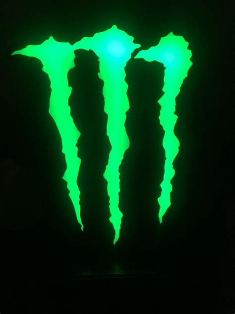 Monster Energy Drink Logo Lighted Led Sign Built To Stand Or Hang 1990744534