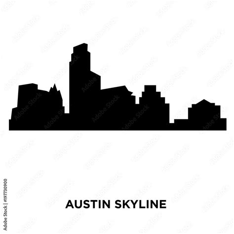 austin skyline silhouette on white background, vector illustration ...