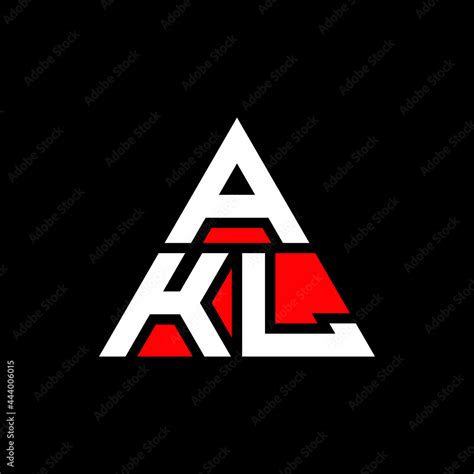 AKL Triangle Letter Logo Design With Triangle Shape AKL Triangle Logo