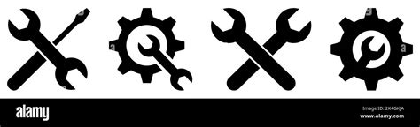 Technical Service Icons Wrench Screwdriver And Gear Icon Screwdriver