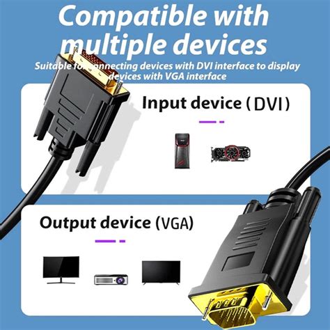 Кабель-адаптер Dvi-Vga, цифровой HD-переходник Dvi 24+1-Vga, кабель ...