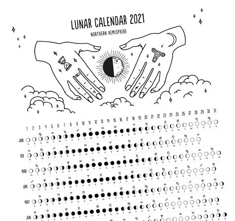 2021 & 2022 Lunar Calendar Printable. Moon Phases Planner. | Etsy