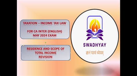 CA Inter Income Tax Ch 2 Residence Scope Of Total Income Revision