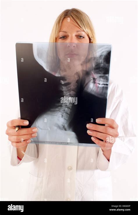 Woman Doctor With X Ray Stock Photo Alamy