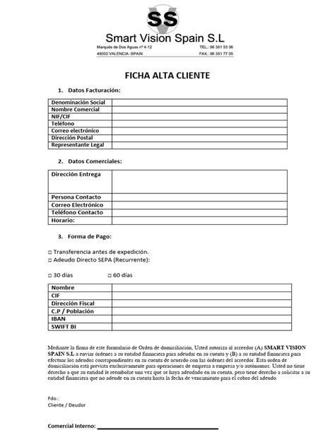 Ficha Alta Cliente Smart Vision Pdf