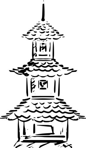 Traditional Asian Pagoda Temple Building Vector Image