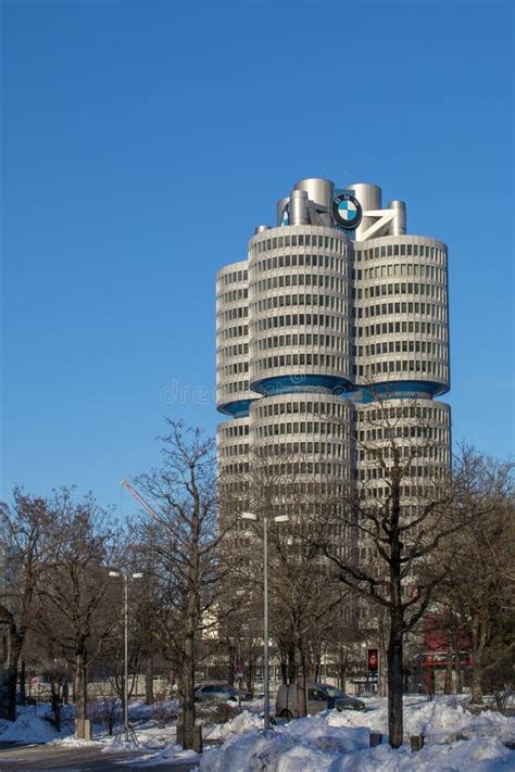 View of the BMW Museum. Automotive Museum of BMW History in Munich ...