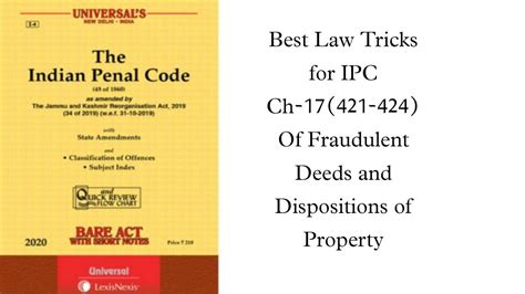 Best Law Tricks For Ipc Ch 17421 424 Of Fraudulent Deeds And Dispositions Of Property Youtube