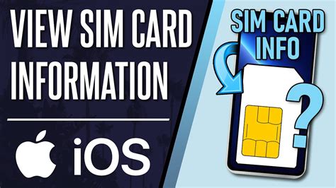 How To Check Sim Card Information On Iphone Ios Youtube