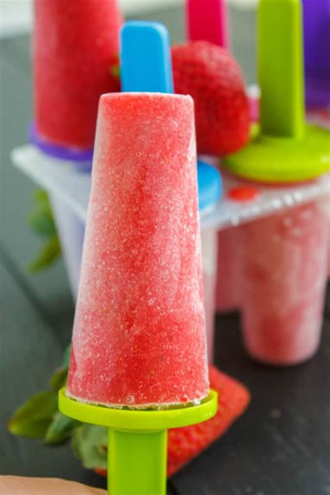 Strawberry Sorbet Popsicles The Cookie Writer