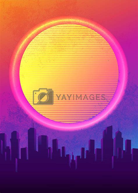 Vector Futuristic Synth Wave Illustration S Retro Poster Background