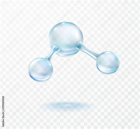 Molecule model isolated on transparent background. Blue molecular ...