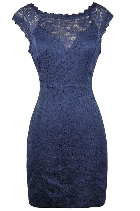 Royal Blue Lace Dress Lace Pencil Dress Cute Lace Cocktail Dress Lily