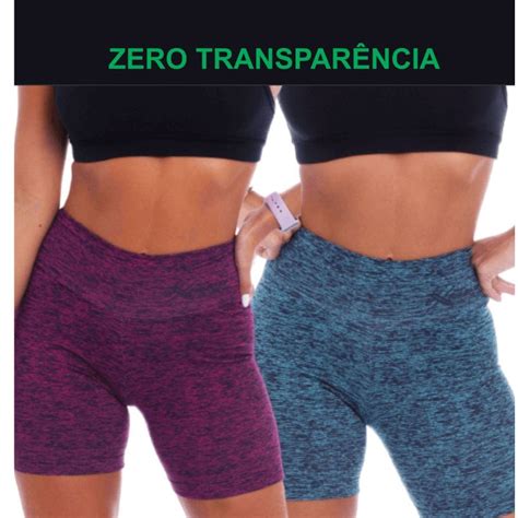 Kit 03 Bermudas Legging Sortidas Feminina Cós Alto Suplex do P ao G2