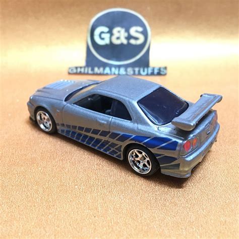 Hot Wheels Nissan Skyline GTR BNR34 R34 Fast Furious Loose Wheel Swap Made In Indonesia Open