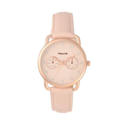 Tomato Ladies Rose Gold Dial Watch With Stones And 35mm Rose Gold Case