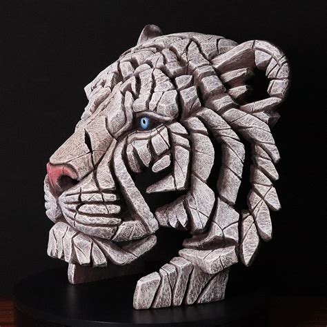 Edge Sculpture Tiger Bust White By Matt Buckley Just Sculptures