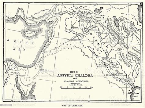 Map Of Assyria Chaldea Stock Illustration - Download Image Now ...