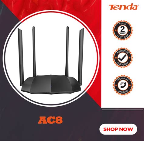 Tenda AC8 AC1200 Dual-band Gigabit Wireless Router (English Firmware) | Lazada PH