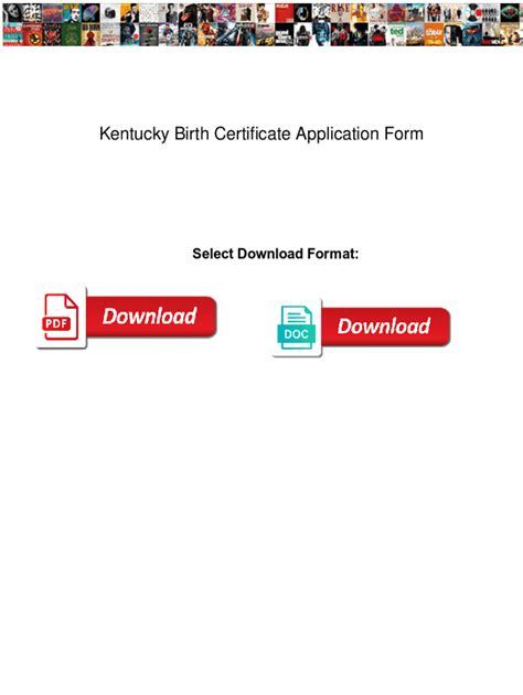 Fillable Online Kentucky Birth Certificate Application Form Kentucky Birth Certificate