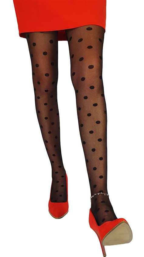 Collants Fantaisie Voile Noir à Pois Rp809 De La Marque Oemen