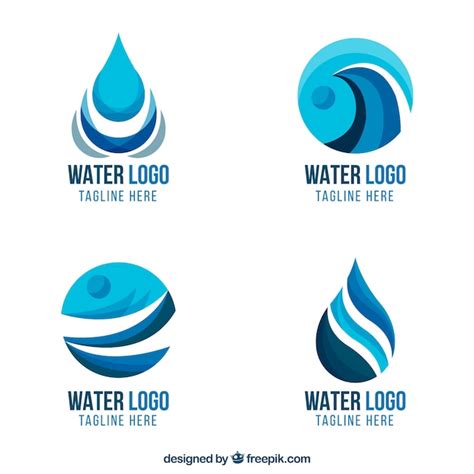 Water Logos Collection For Companies In Flat Style Vector Free Download