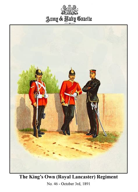 British The King S Own Royal Lancaster Regiment C 1890 By R Simkin British Army Uniform