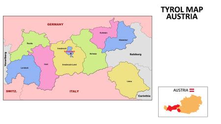 Vector of Tyrol Map. State and district - ID:193869532 - Royalty Free ...