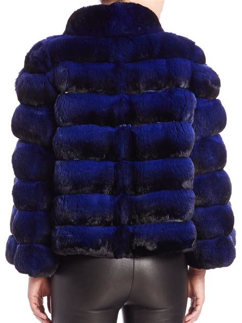 Blue Electrique Chinchilla Fur Jacket | SKANDINAVIK FUR