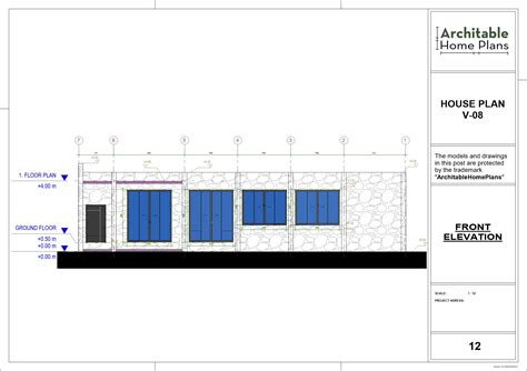 Modern Stone House, Contemporary House Plan, Architectural Blueprint - Etsy