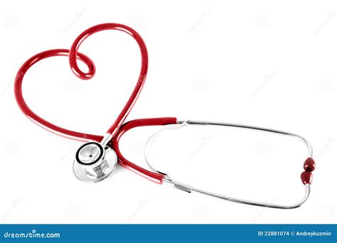 Stethoscope In Shape Of Heart Isolated On Whit Stock Images Image