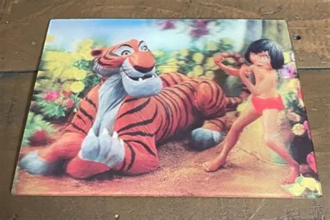 VINTAGE DISNEY THE JUNGLE Book Mowgli Shere Khan Lenticular 3D Post