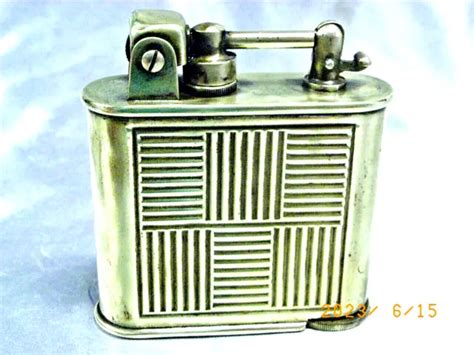 Ancien Briquet Lancel Automatique Essence De Table Salon Bronze Art