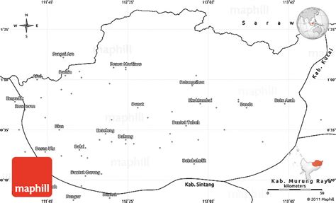 Blank Simple Map of Kab. Kapuas Hulu