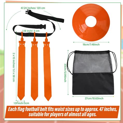 Snapklik.com : Wettarn 16 Players Flag Football Belts Adjustable Flag