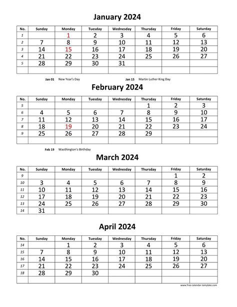 Free Printable 4 Month Calendar 2024 Billi Cherise