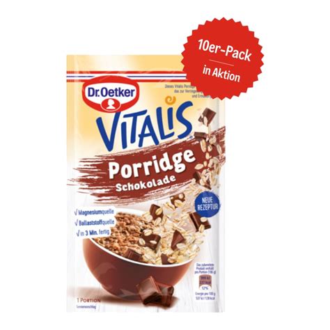 Dr Oetker Vitalis Porridge Schokolade 61g 10er Vorteilspack Online