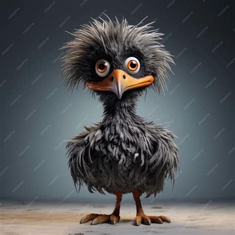 Premium Photo | Emu Character craft with isolated studio background