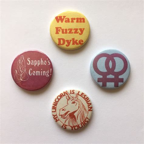 Lesbian Buttons Vintage Remake Dyke Pride Pins Sapphic LGBT Retro