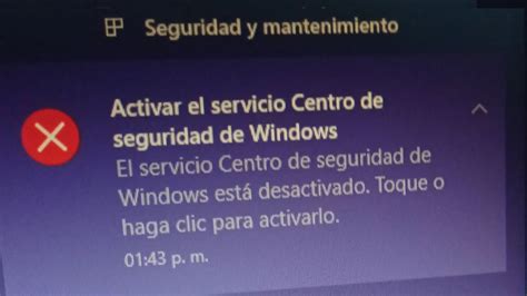 Soluci N El Servicio Centro De Seguridad De Windows Est Desactivado En