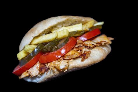 DÃner Chicken Sandwich or SandviÃ DÃner Isolated Stock Image