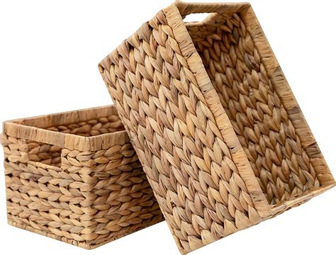 New 2023 Products Natural Water Hyacinth Square Storage Baskets