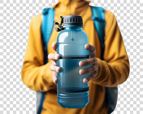 Premium PSD Hand Holding A Water Bottle On Transparent Background