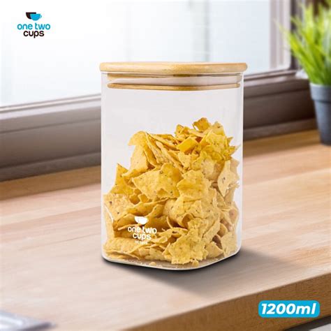 Jual One Two Cups Toples Kaca Penyimpanan Makanan Glass Storage Jar