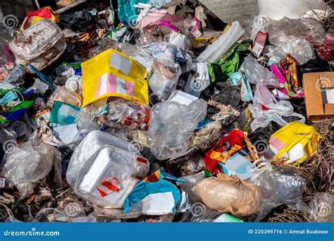 Pile Plastic Garbage, Trash Waste Many, Lots of Plastic Waste ... 