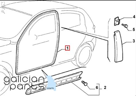 46795545 Goma Puerta Delantera Izq Alfa Romeo 147 3p 2000 2010 NUEVA