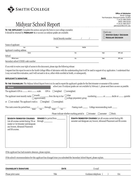 Fillable Online Midyear School Report Midyear School Report Applyweb