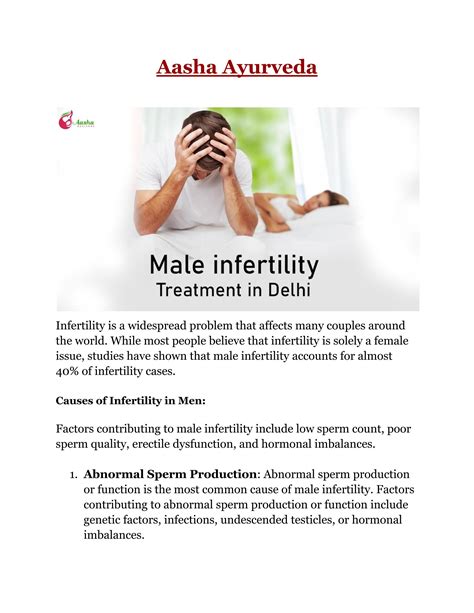 Male Infertility Treatment In Delhi By Aasha Ayurveda Issuu