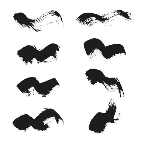 Premium Vector Grunge Paint Vector Element Set Brush Smear Stain Texture