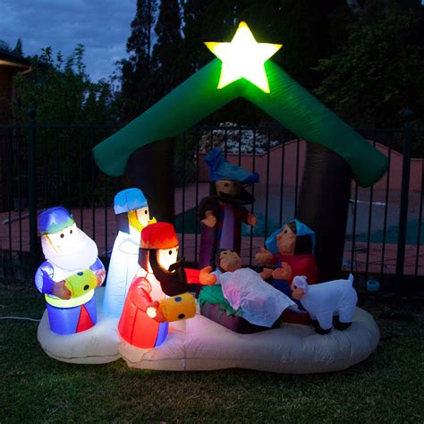 180cm Height Inflatable Nativity Scene with LED Light for Christmas ...